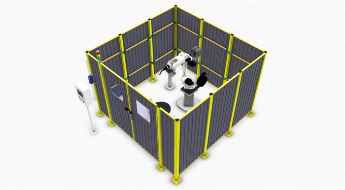 Роботизированный сварочный комплекс с одним двухосевым позиционером GR008
