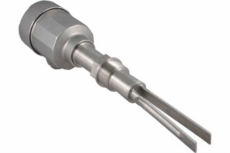 Вибрационный датчик предельного уровня сыпучих материалов в корпусе из нерж. стали, -40 +150 С, Pmax=10 bar, 22-265 VAC - 20-46 VDC, IP 67, чувств. от 10 г/л, соединение- резьба G 1 1/2", нерж. сталь 304, удлинение 200 мм, нерж. сталь 304, выход- реле DPD IL-VM-NPS