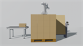 Роботизированная ячейка для паллетирования с перемещением картона GR003