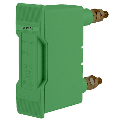 SAFECLIP 32A BACK STUD CONNECTED GREEN