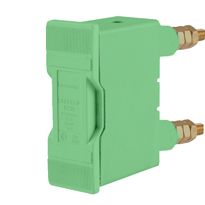 SAFECLIP 20A BACK STUD CONNECTED GREEN